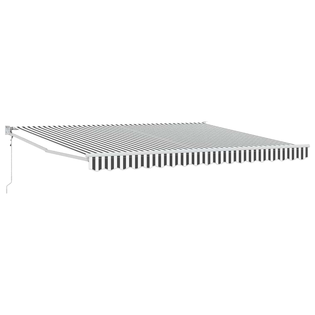 Luifel Uittrekbaar Stof En Aluminium Antraciet En Wit Anthracite And White (White Frame) 4 x 3 m