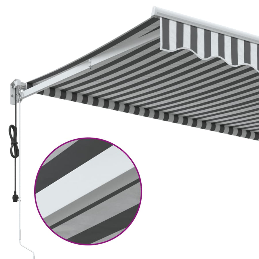 Luifel Uittrekbaar Stof En Aluminium Antraciet En Wit Anthracite And White (White Frame) 4 x 3 m