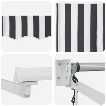 Luifel Uittrekbaar Stof En Aluminium Antraciet En Wit Anthracite And White (White Frame) 4 x 3 m