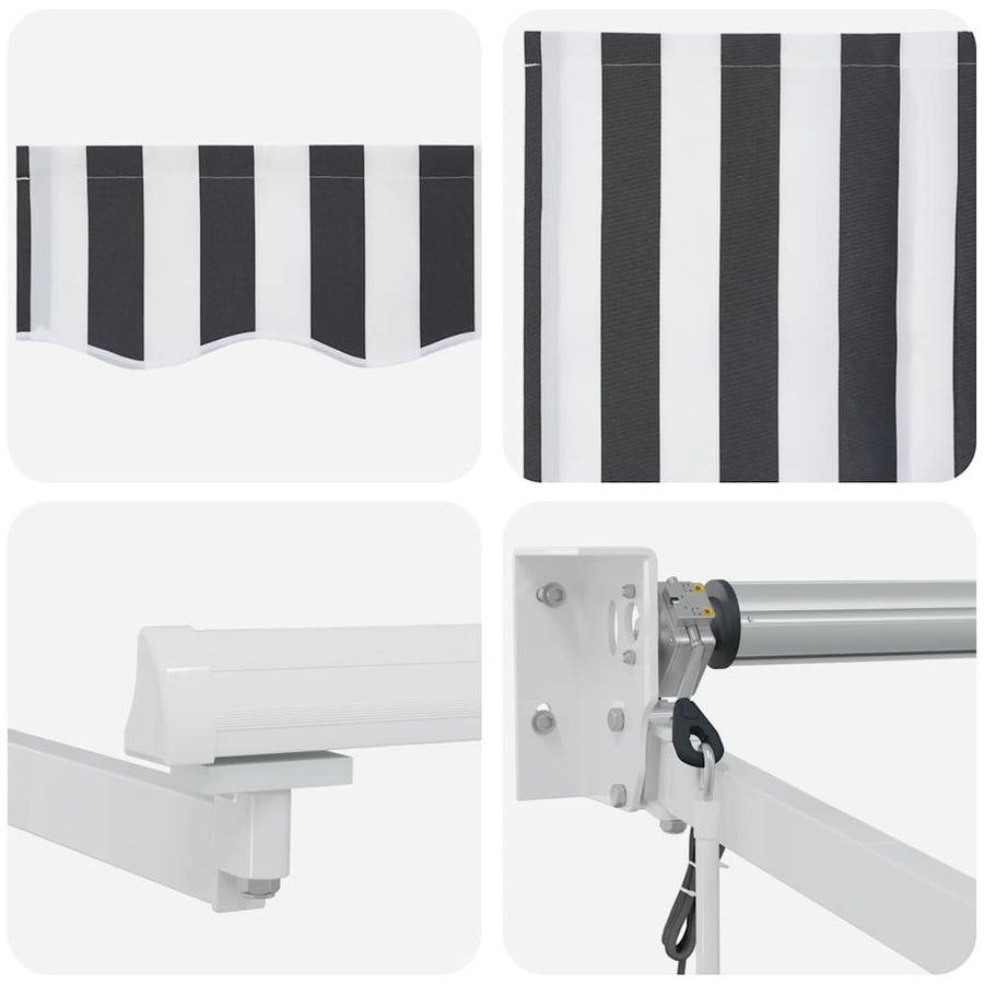 Luifel Uittrekbaar Stof En Aluminium Antraciet En Wit Anthracite And White (White Frame) 4 x 3 m