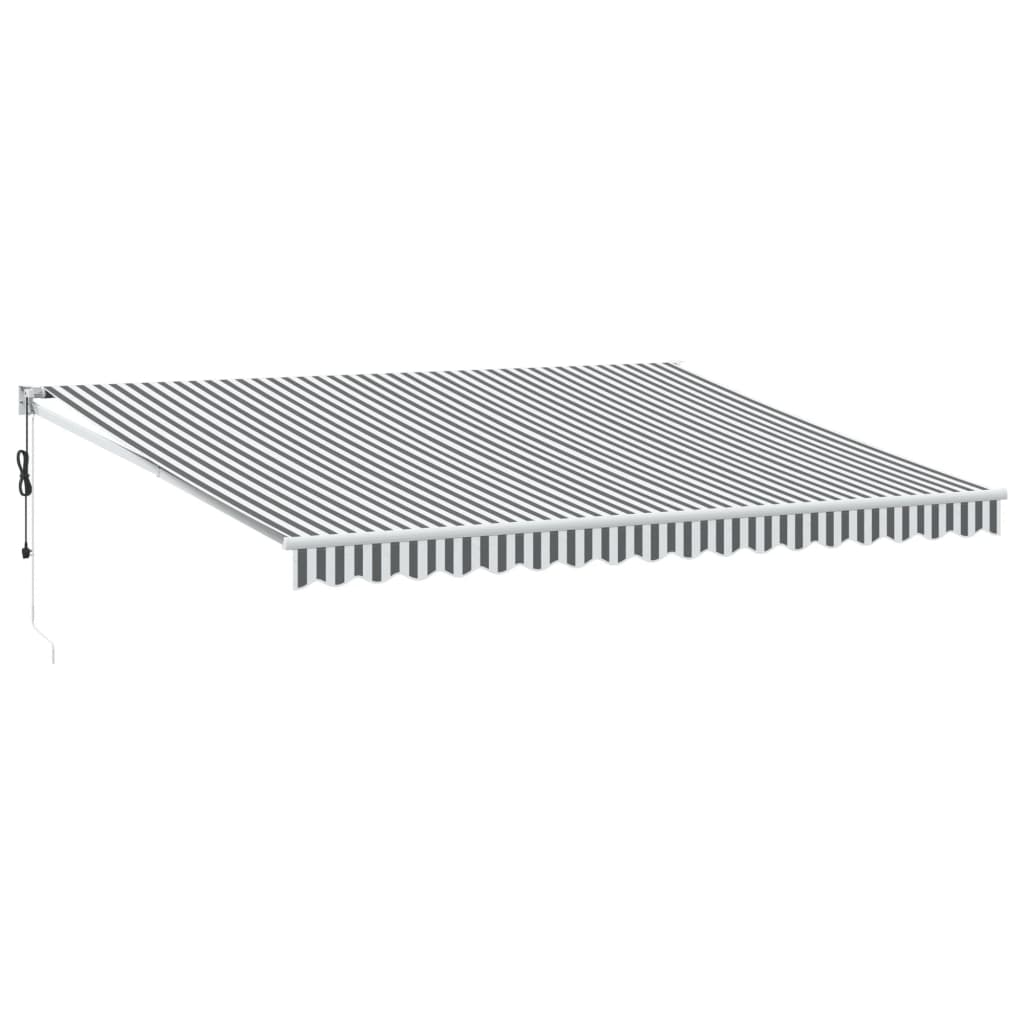 Luifel Uittrekbaar 4,5X3 M Stof En Aluminium Antraciet En Wit Anthracite And White (White Frame) 4.5 x 3 m