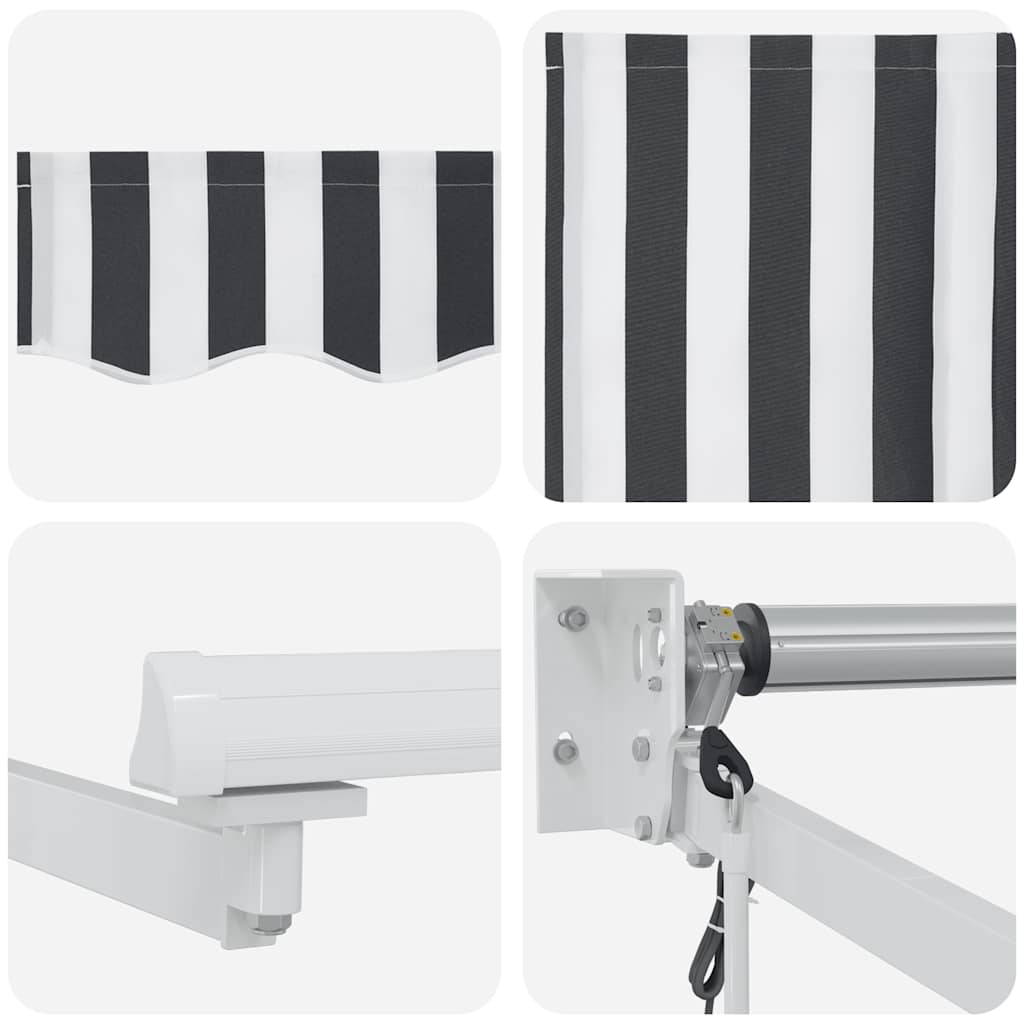 Luifel Uittrekbaar 4,5X3 M Stof En Aluminium Antraciet En Wit Anthracite And White (White Frame) 4.5 x 3 m