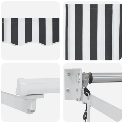 Luifel Uittrekbaar 4,5X3 M Stof En Aluminium Antraciet En Wit Anthracite And White (White Frame) 4.5 x 3 m