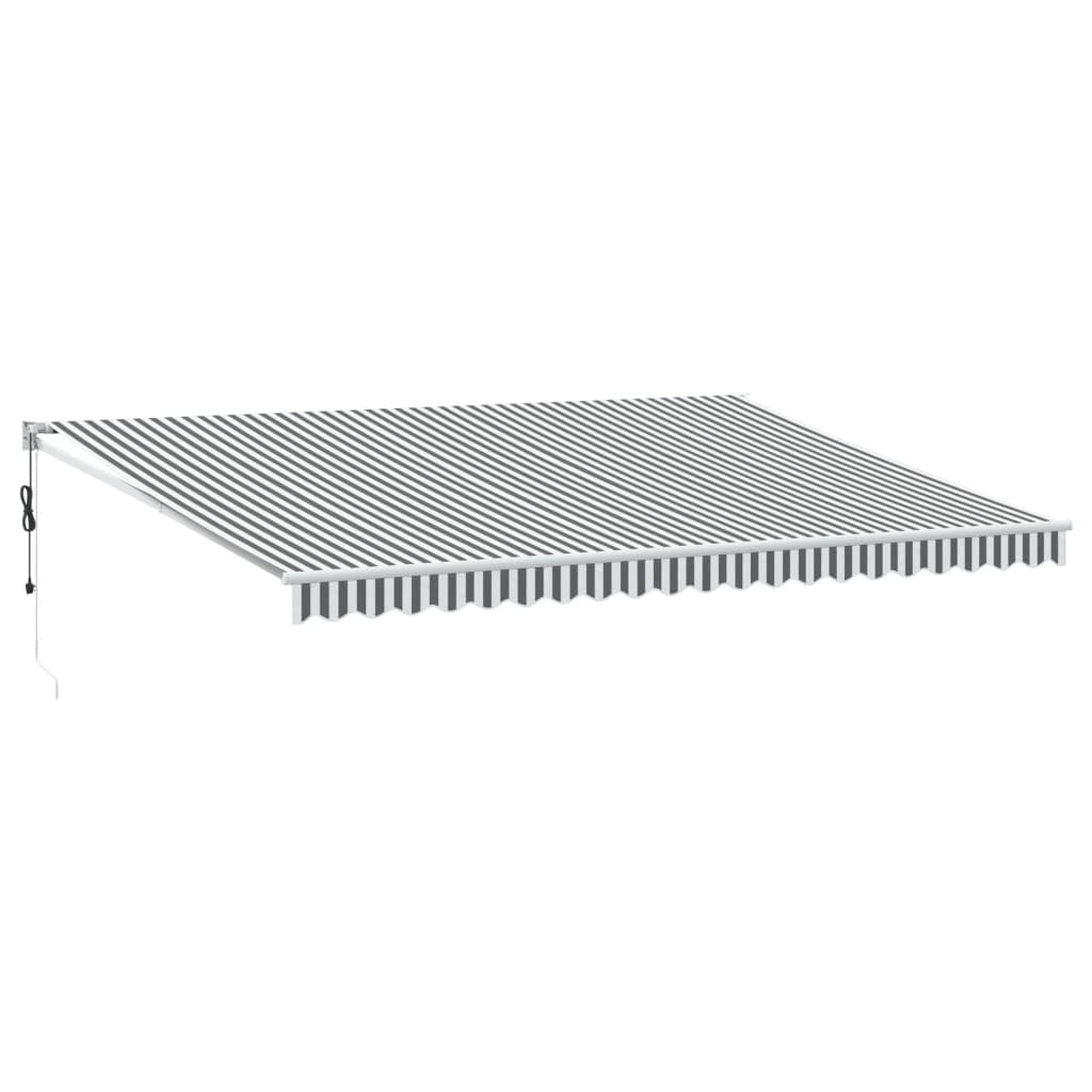 Luifel Uittrekbaar Stof En Aluminium 5 x 3 m Antraciet en wit
