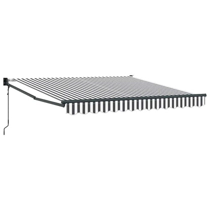 Luifel Uittrekbaar 3X2,5 M Stof En Aluminium En Antraciet En Wit (Lijst Antraciet) 3 x 2.5 m