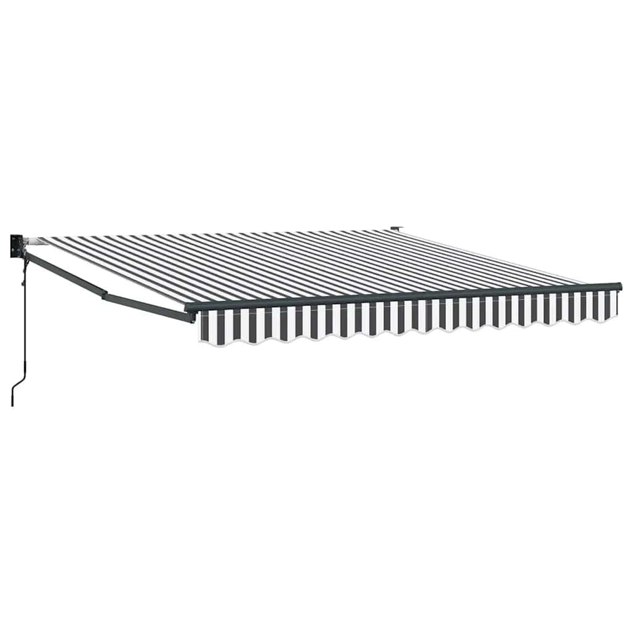 Luifel Uittrekbaar 3X2,5 M Stof En Aluminium En Antraciet En Wit (Lijst Antraciet) 3 x 2.5 m