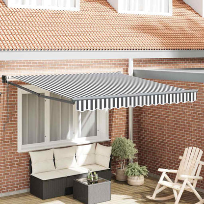 Luifel Uittrekbaar 3X2,5 M Stof En Aluminium En Antraciet En Wit (Lijst Antraciet) 3 x 2.5 m
