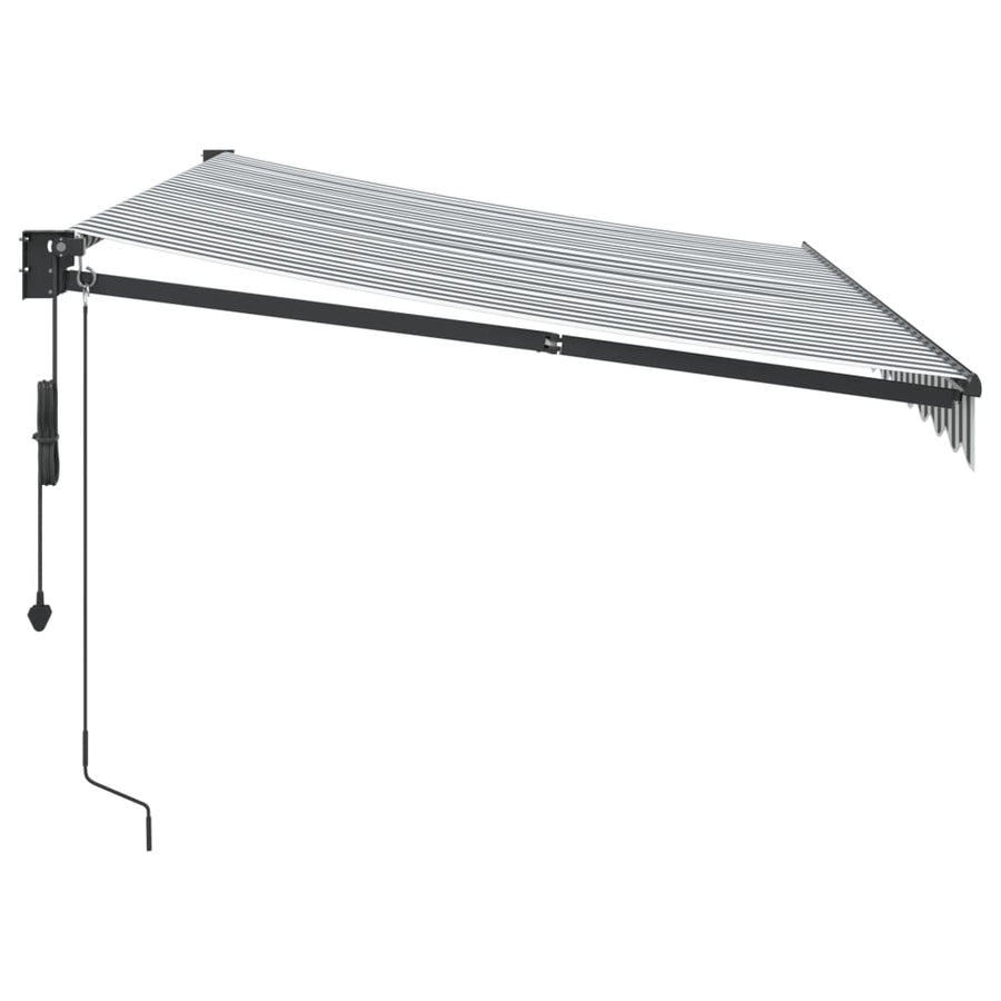 Luifel Uittrekbaar 3,5X2,5 M Stof En Aluminium En Wit 3.5 x 2.5 m Antraciet en zwart