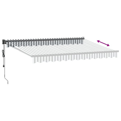Luifel Uittrekbaar 3,5X2,5 M Stof En Aluminium En Wit 3.5 x 2.5 m Antraciet en zwart