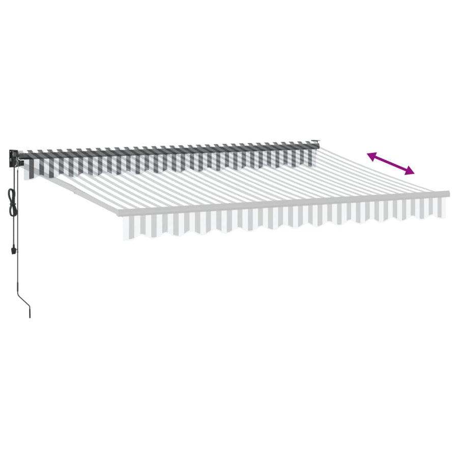 Luifel Uittrekbaar 3,5X2,5 M Stof En Aluminium En Wit 3.5 x 2.5 m Antraciet en zwart