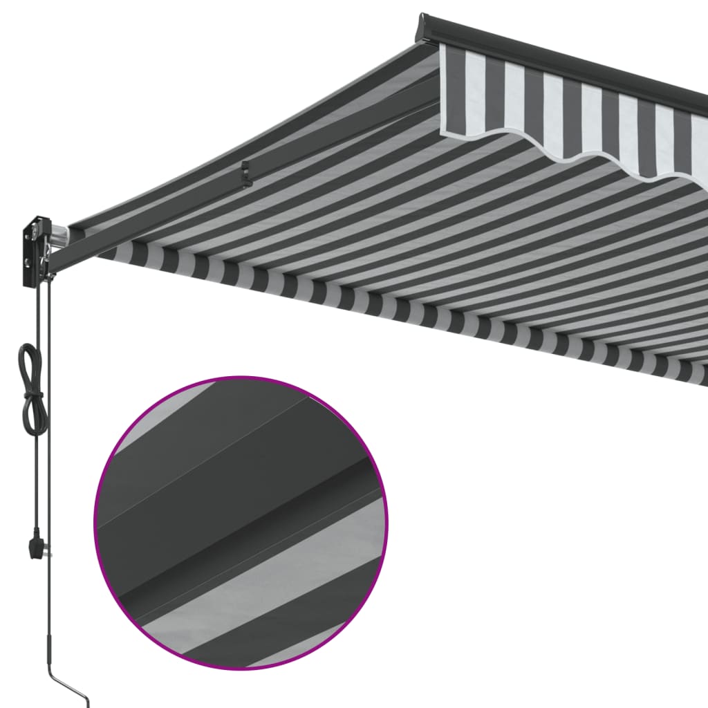 Luifel Uittrekbaar 3,5X2,5 M Stof En Aluminium En Wit 3.5 x 2.5 m Antraciet en zwart