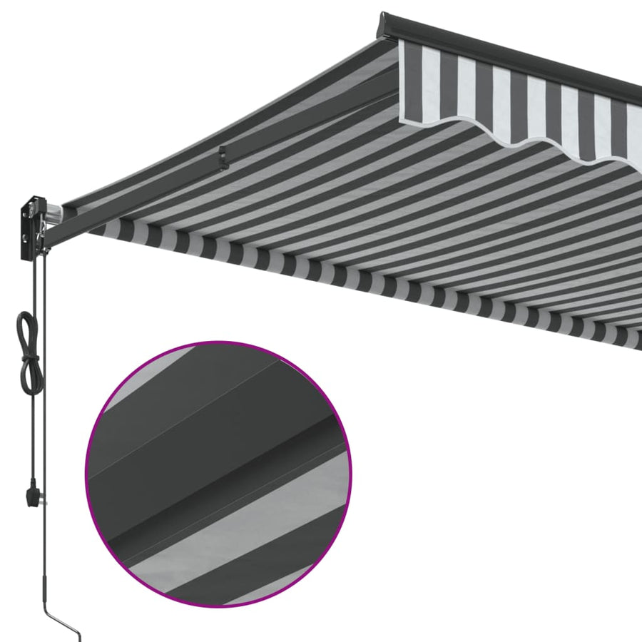 Luifel Uittrekbaar 3,5X2,5 M Stof En Aluminium En Wit 3.5 x 2.5 m Antraciet en zwart