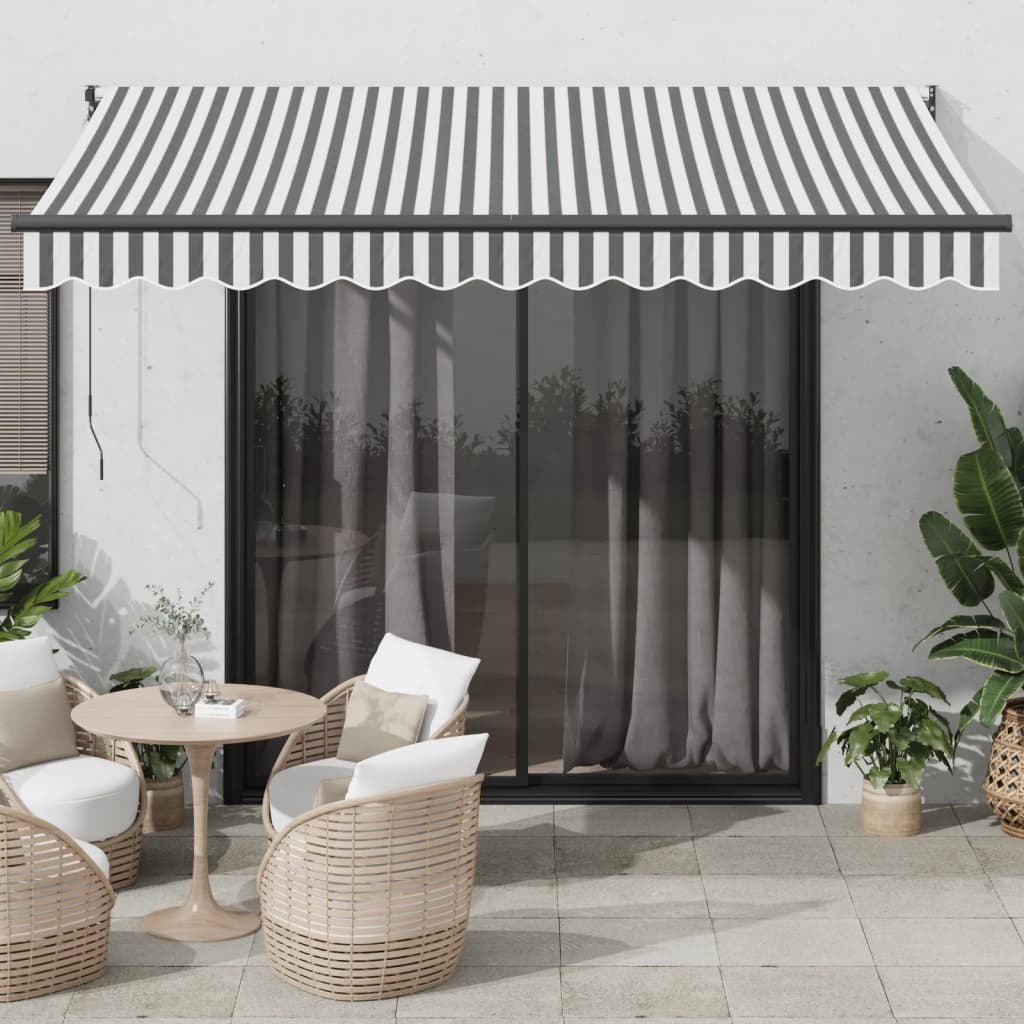 Luifel Uittrekbaar 3,5X2,5 M Stof En Aluminium En Wit 3.5 x 2.5 m Antraciet en zwart