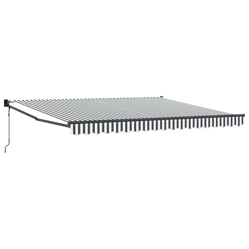 Luifel Uittrekbaar Stof En Aluminium En Antraciet En Wit (Lijst Antraciet) 4 x 3 m
