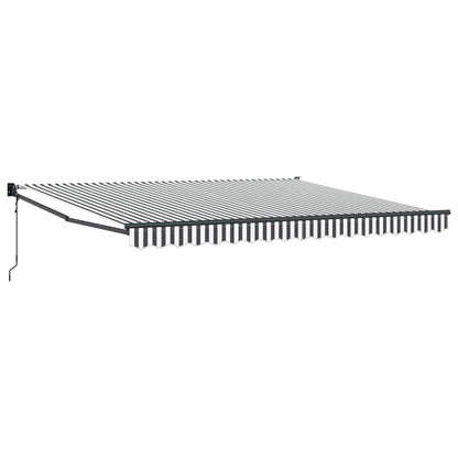 Luifel Uittrekbaar Stof En Aluminium En Antraciet En Wit (Lijst Antraciet) 4 x 3 m