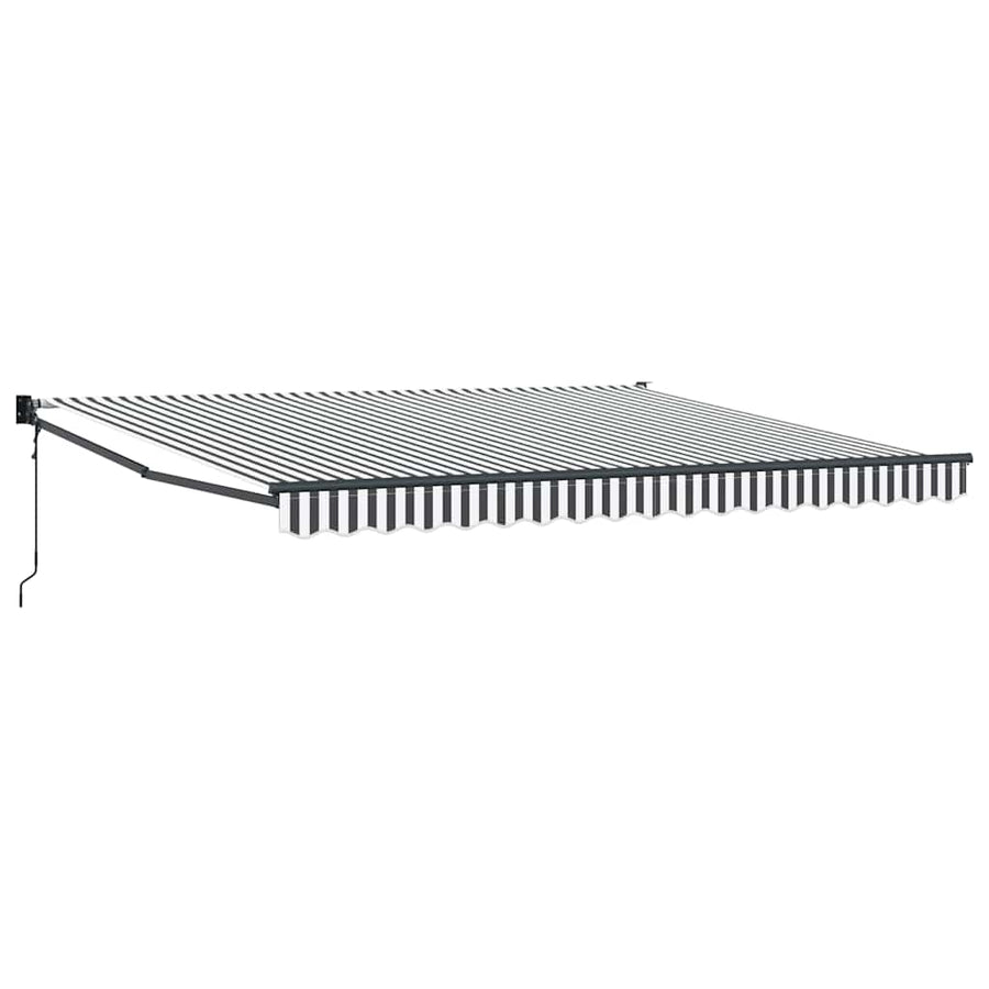 Luifel Uittrekbaar Stof En Aluminium En Antraciet En Wit (Lijst Antraciet) 4 x 3 m