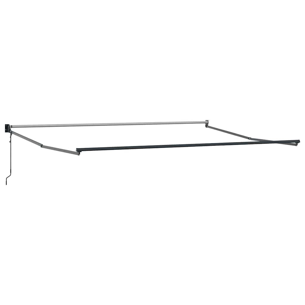 Luifel Uittrekbaar Stof En Aluminium En Antraciet En Wit (Lijst Antraciet) 4 x 3 m