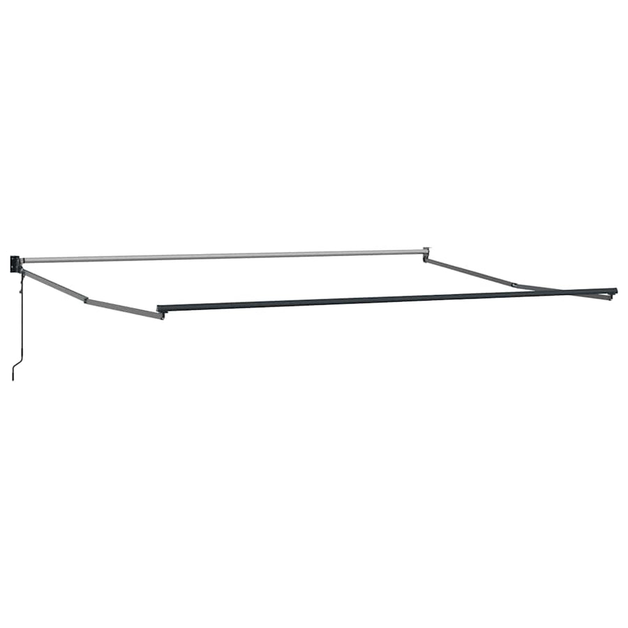 Luifel Uittrekbaar Stof En Aluminium En Antraciet En Wit (Lijst Antraciet) 4 x 3 m