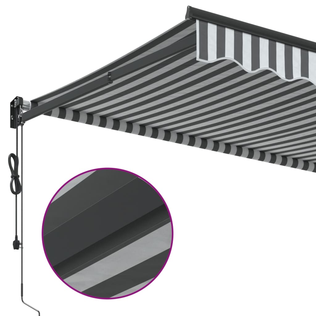 Luifel uittrekbaar 4,5x3 m stof en aluminium antraciet en wit