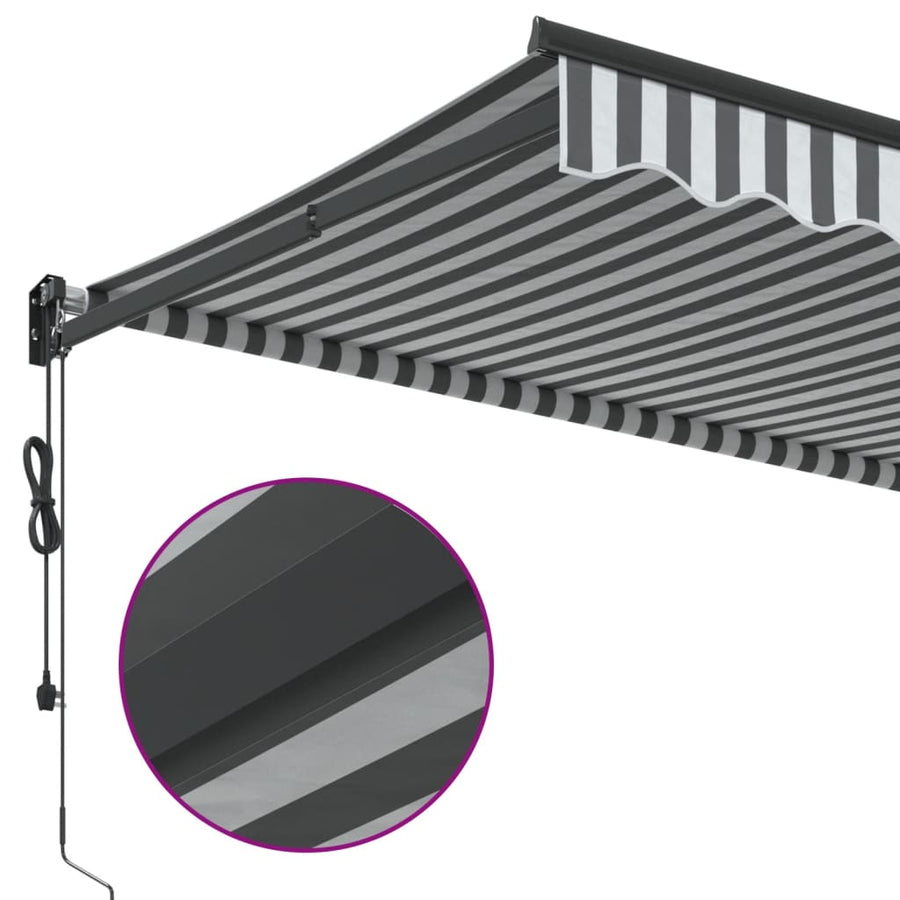 Luifel uittrekbaar 4,5x3 m stof en aluminium antraciet en wit
