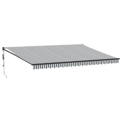 Luifel Uittrekbaar Stof En Aluminium En Wit 5 x 3 m Antraciet en zwart