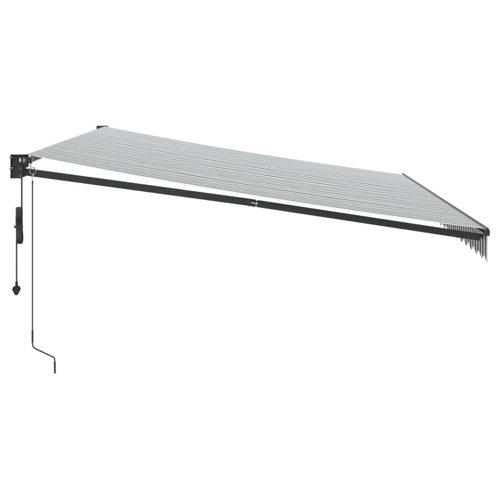 Luifel Uittrekbaar Stof En Aluminium En Wit 5 x 3 m Antraciet en zwart