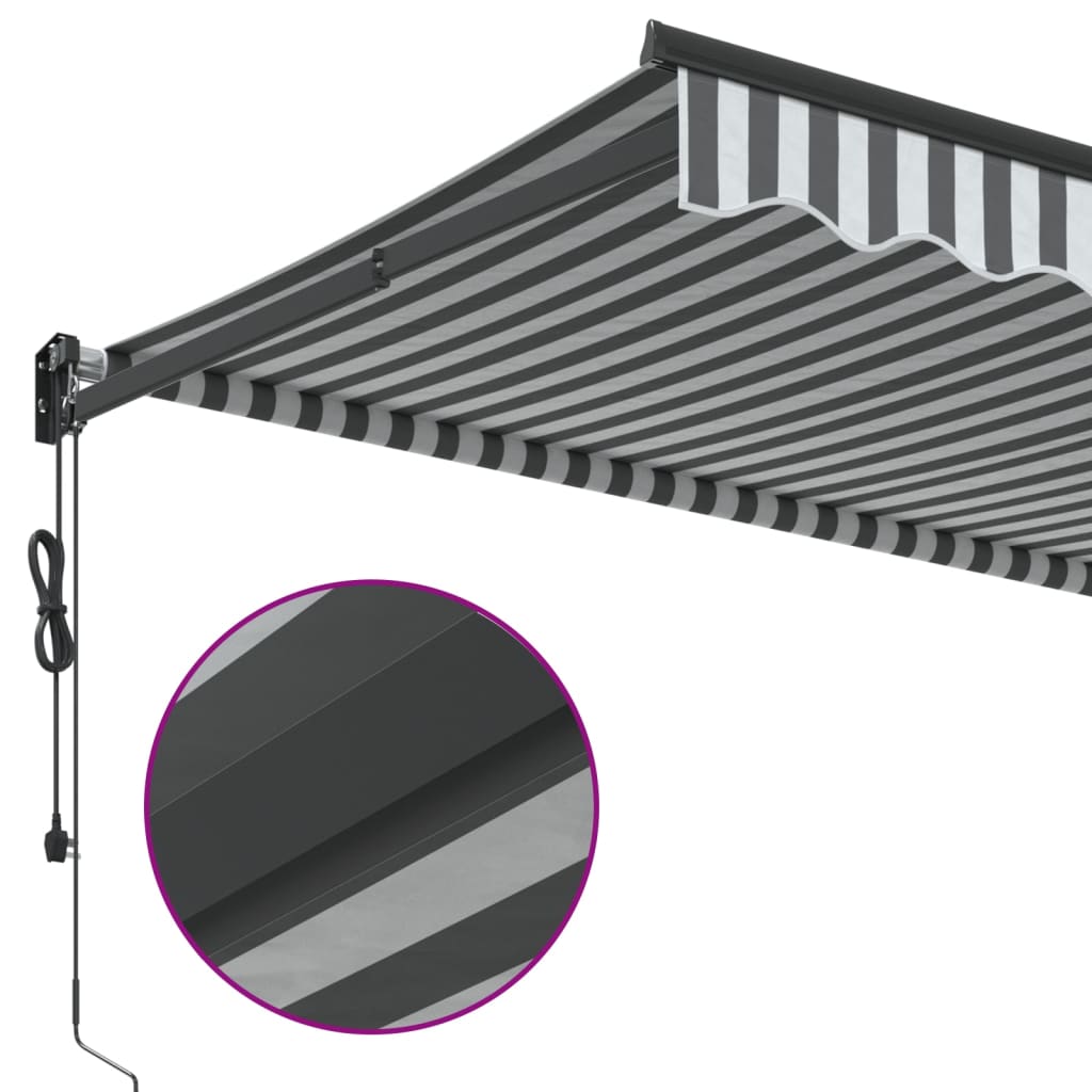 Luifel Uittrekbaar Stof En Aluminium En Wit 5 x 3 m Antraciet en zwart