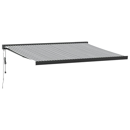 Luifel uittrekbaar 4x3 m stof en aluminium antraciet en wit