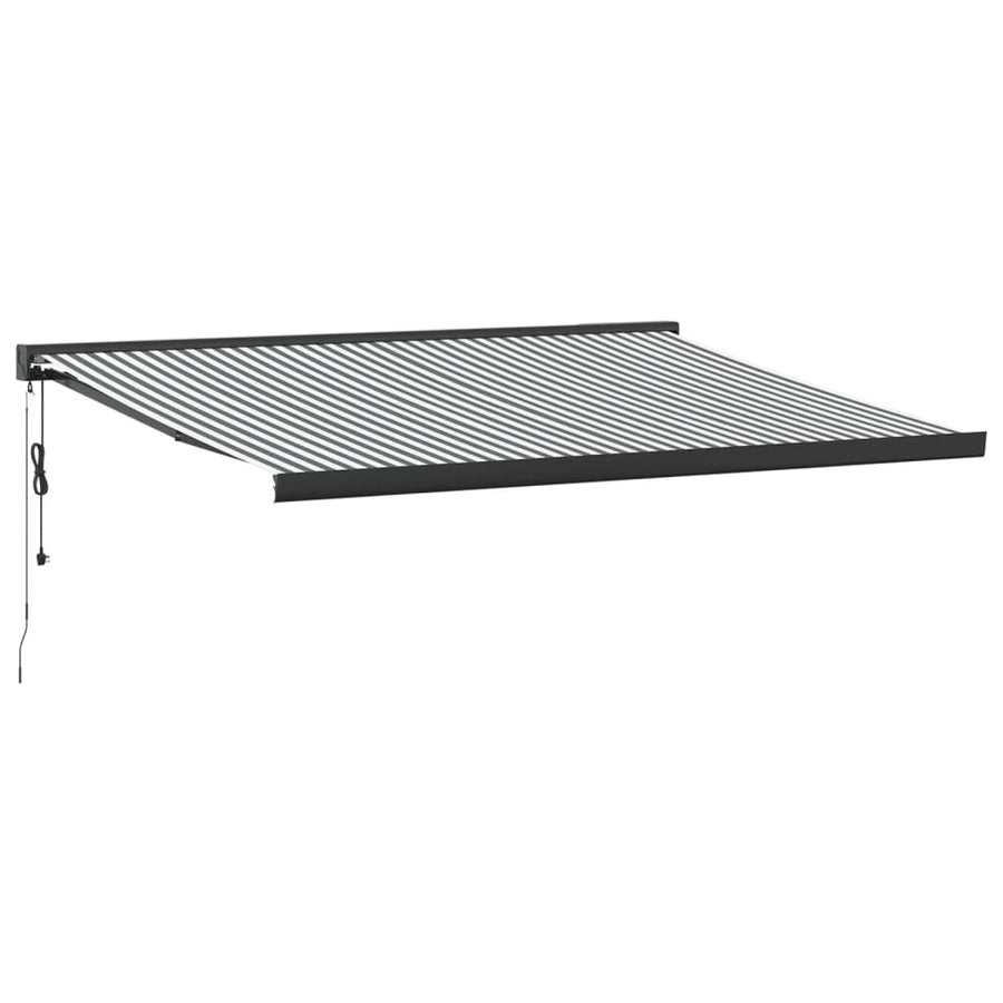 Luifel uittrekbaar 4x3 m stof en aluminium antraciet en wit