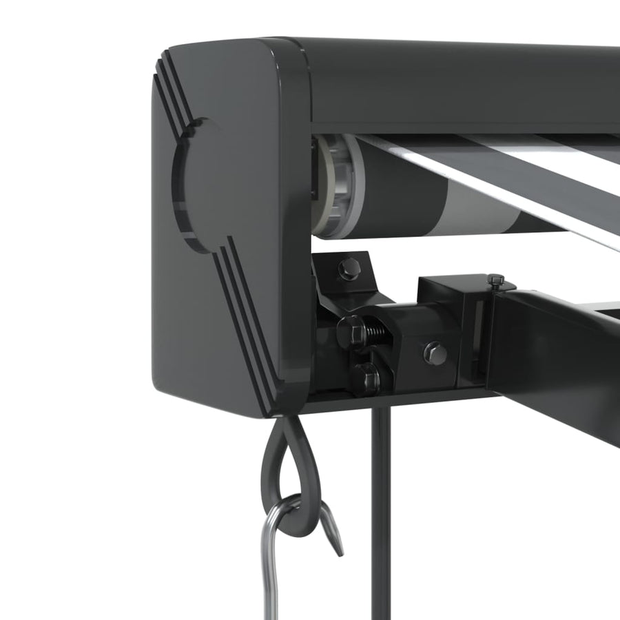 Luifel uittrekbaar 4x3 m stof en aluminium antraciet en wit