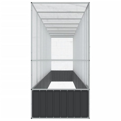 Volière Met Verlengstuk 834,5X107X212 M Staal Zilverkleurig 834.5 x 107 x 212 cm