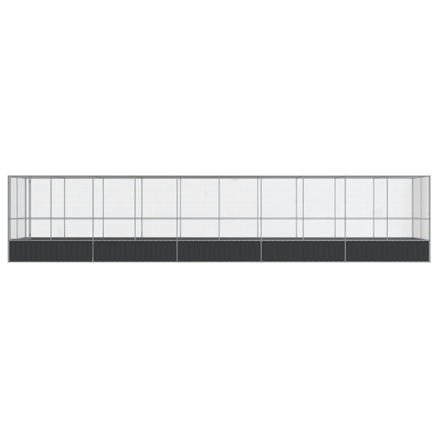 Volière met verlengstuk 1039x207x212 m staal zilverkleurig