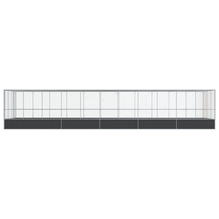 Volière met verlengstuk 1139x307x212 m staal zilverkleurig