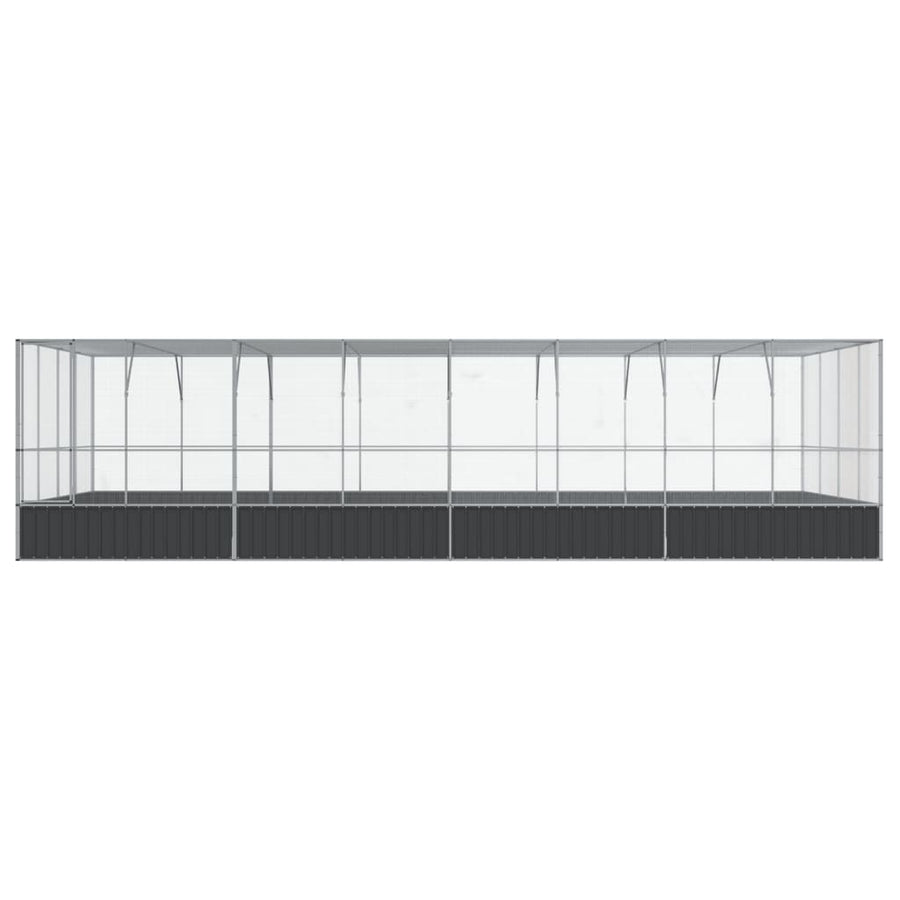 Volière met verlengstuk 832x414x212 m staal zilverkleurig