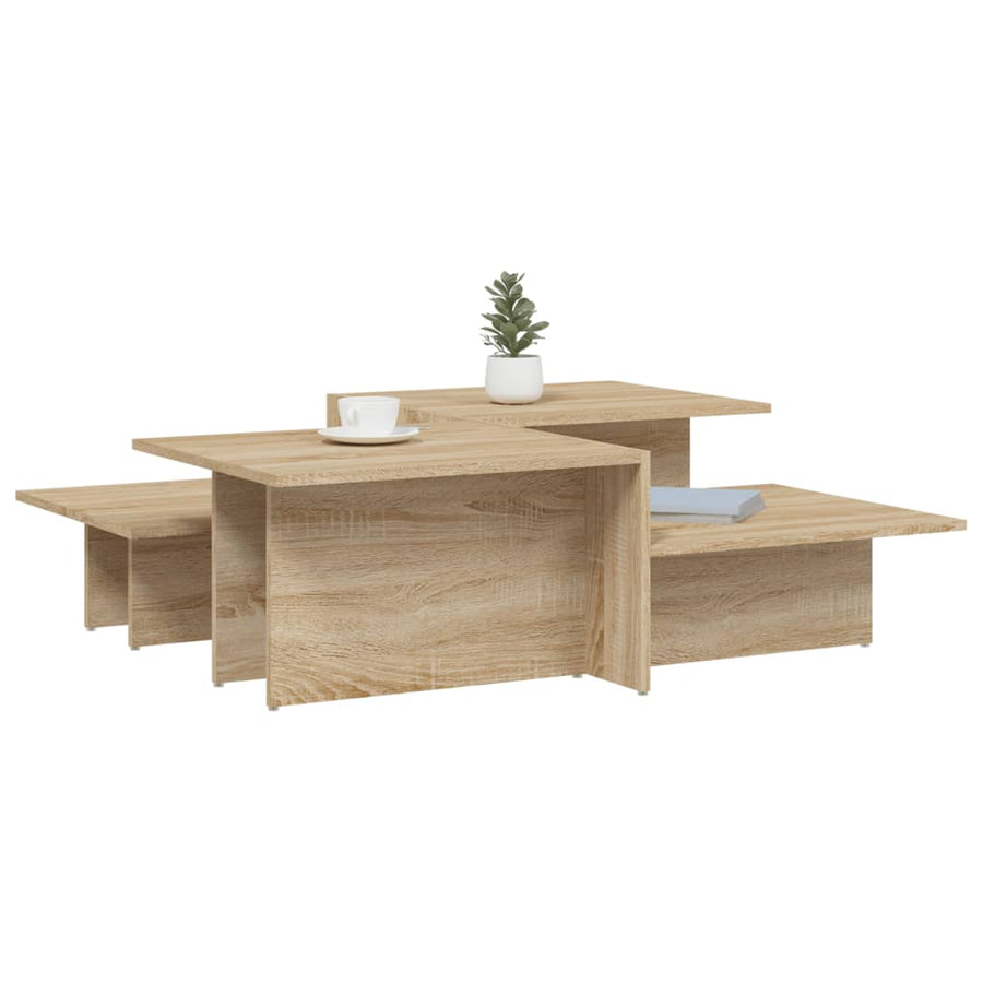 Salontafels Bewerkt Hout Kleurig Sonoma eiken