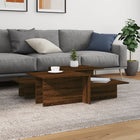 Salontafel 2 st bruin eiken 111,5x50x33 cm