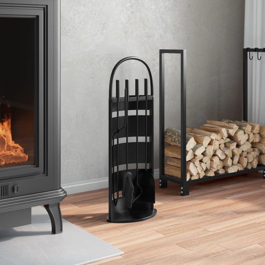 5-Delige Haardset 23X15X66 Cm Staal
