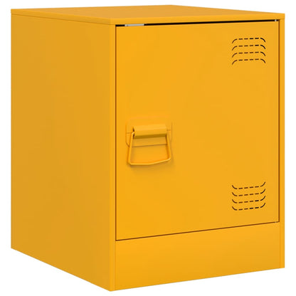 Nachtkastjes 2 st 34,5x39x44 cm staal mosterdgeel