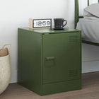 Bedside table 34.5x39x44 cm steel olive green