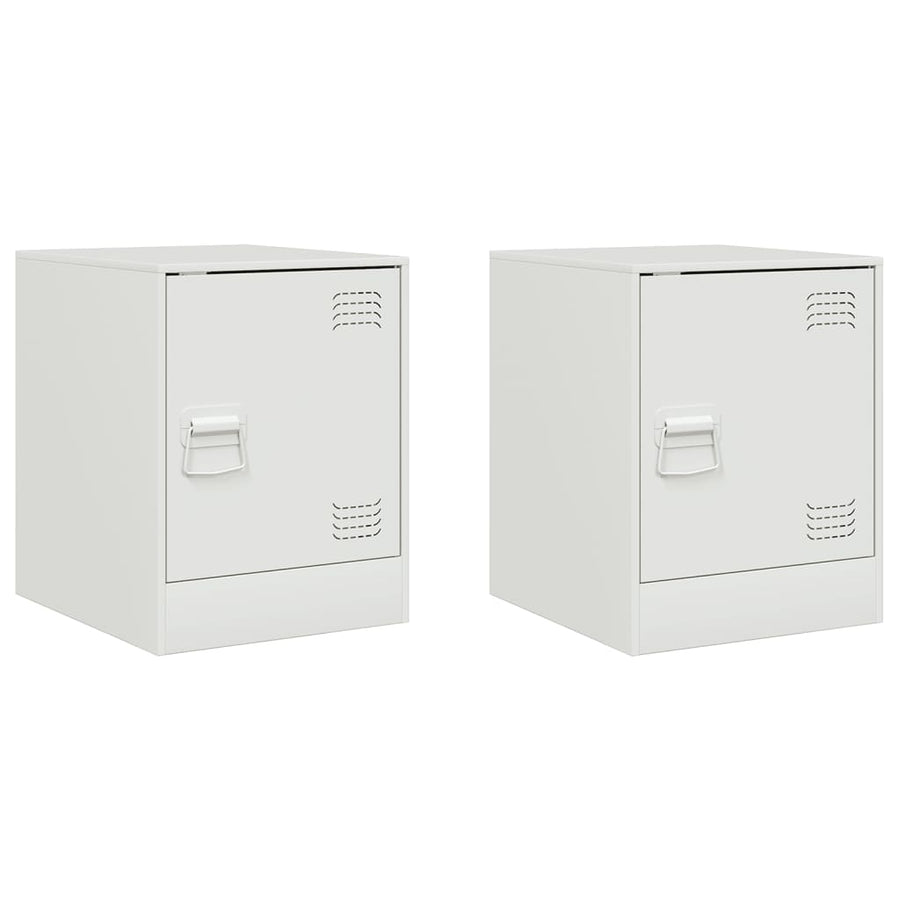 Nachtkastjes 2 st 34,5x39x44 cm staal wit