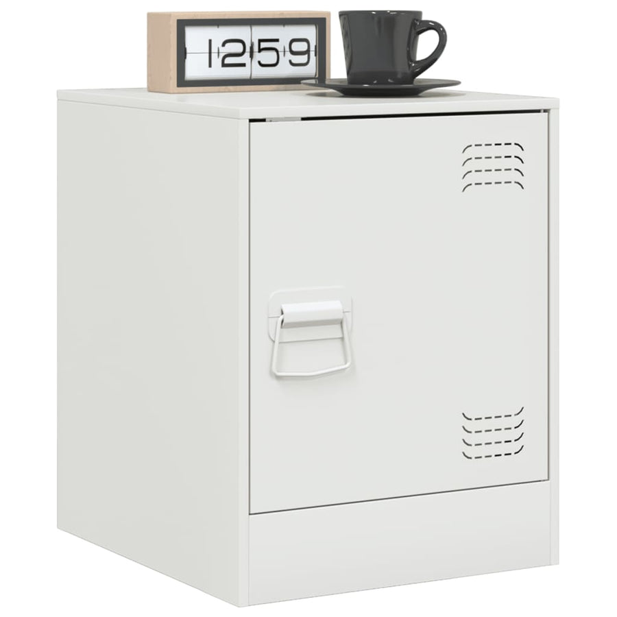Nachtkastjes 2 st 34,5x39x44 cm staal wit