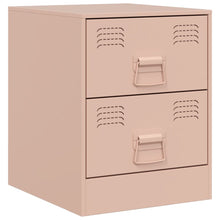 Nachtkastje 34,5x39x44 cm staal roze