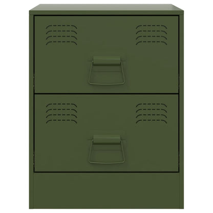 Nachtkastjes 2 st 34,5x39x44 cm staal groen