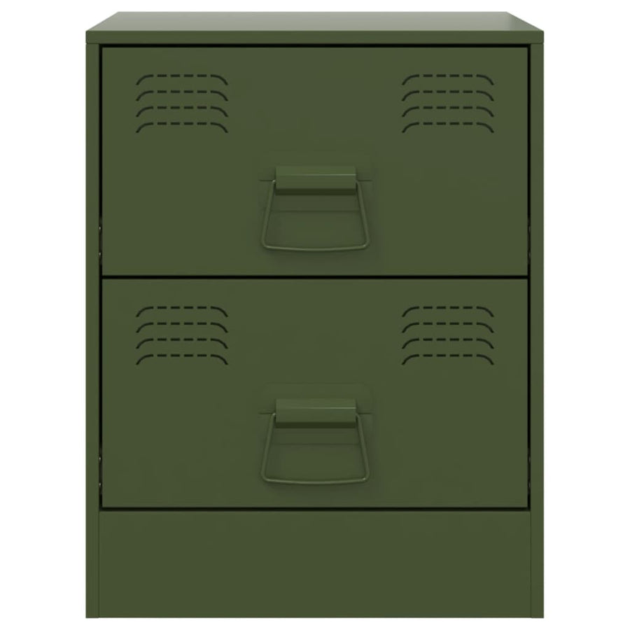 Nachtkastjes 2 st 34,5x39x44 cm staal groen