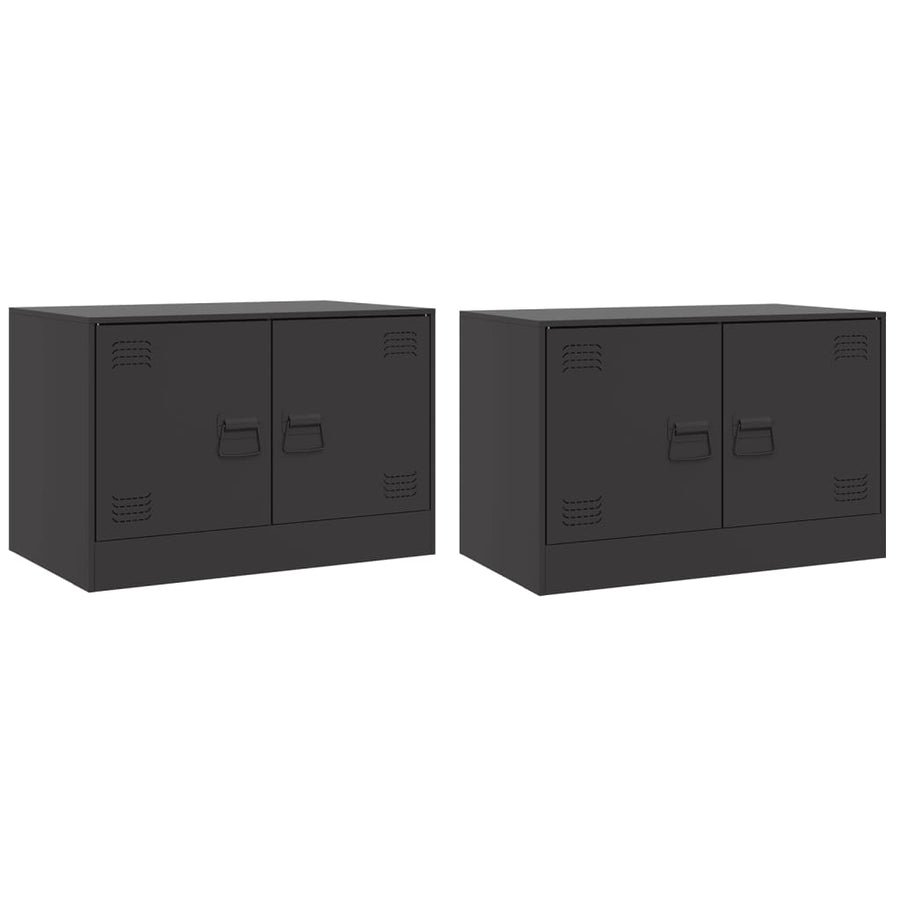 Tv-meubelen 2 st 67x39x44 cm staal zwart