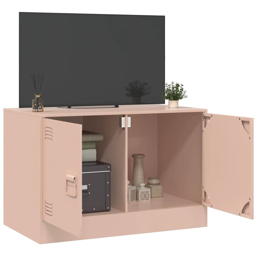 Tv-meubel 67x39x44 cm staal roze