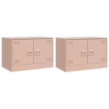 Tv-meubelen 2 st 67x39x44 cm staal roze