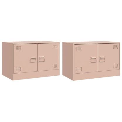 Tv-meubelen 2 st 67x39x44 cm staal roze