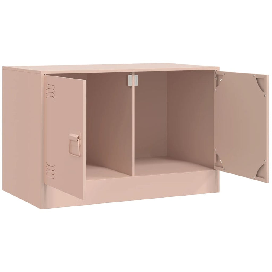 Tv-meubelen 2 st 67x39x44 cm staal roze