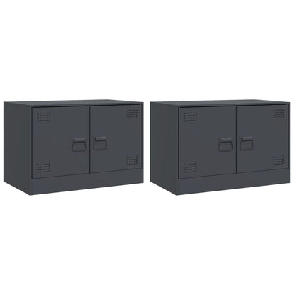 Tv-meubelen 2 st 67x39x44 cm staal antracietkleurig